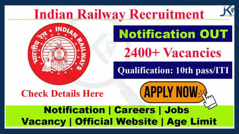 Indian Railway Apprentice Recruitment 2023, 2409 posts at rrccr.com