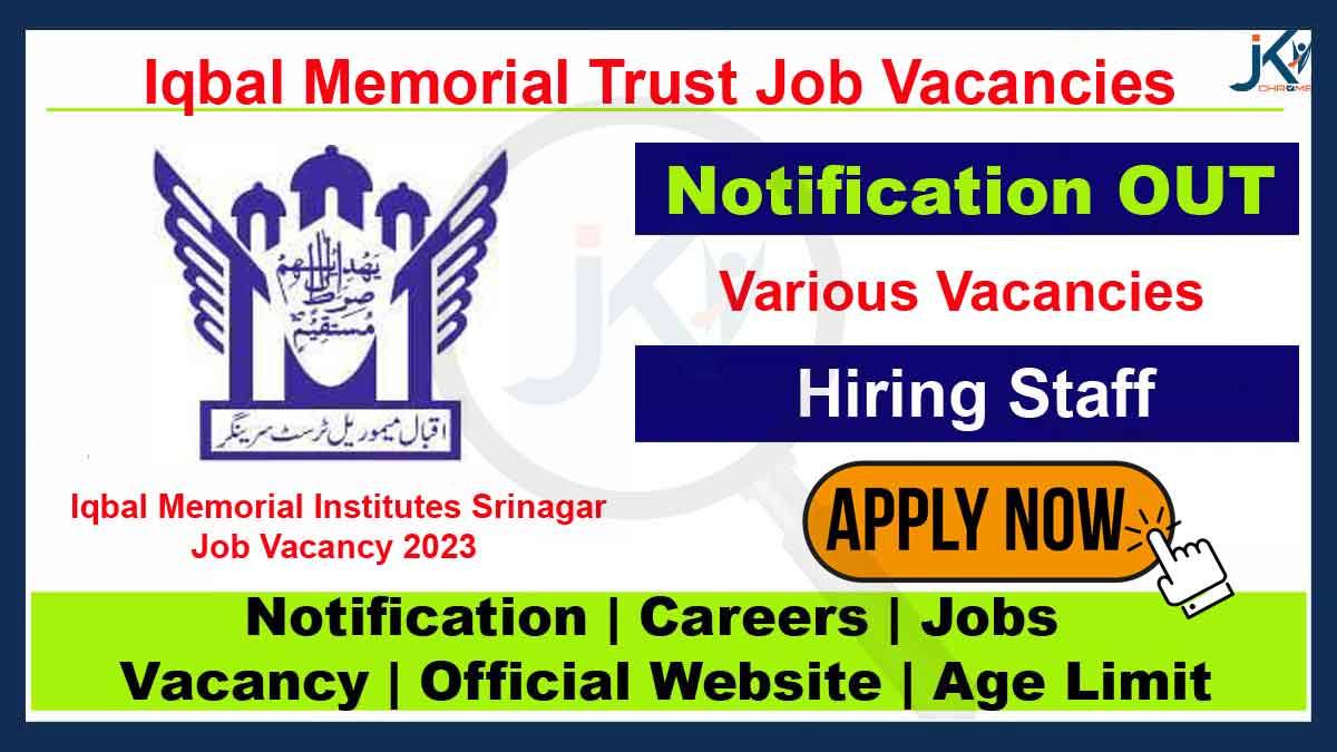 Iqbal Memorial Institute Srinagar Job Vacancy 2023