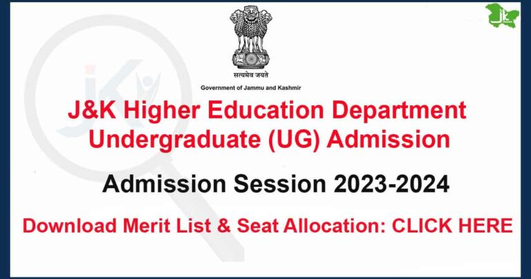 Jammu and Kashmir UG Admission 2023 First Seat Allotment, Check Steps to Download Here
