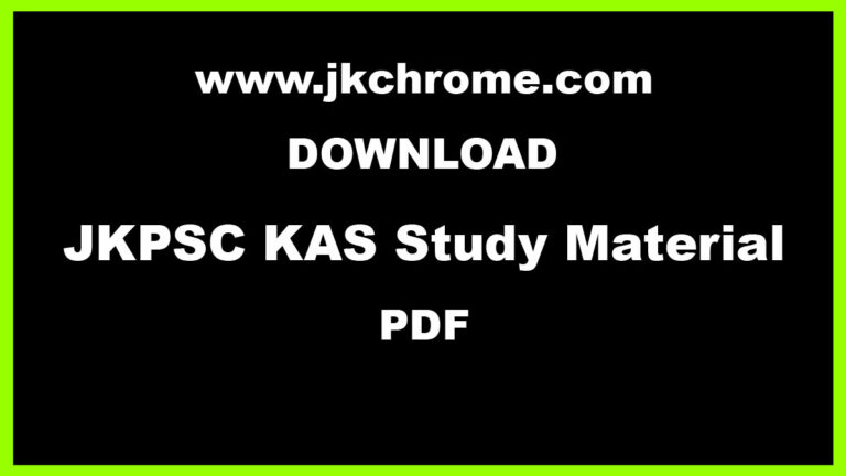 JKPSC KAS Study Material PDF