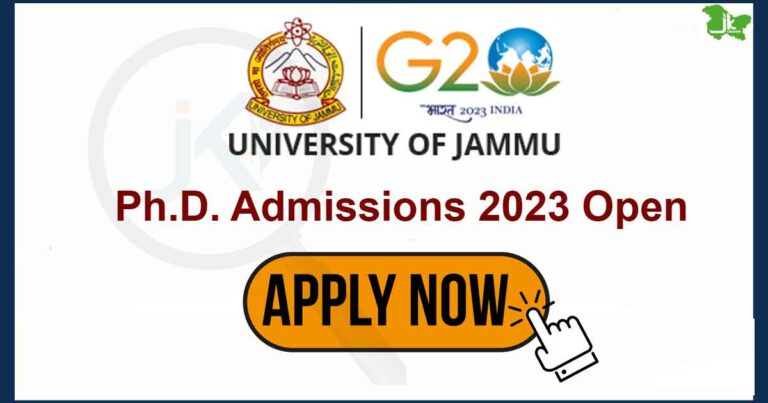 Jammu University Ph.D Admission 2023, Apply Online