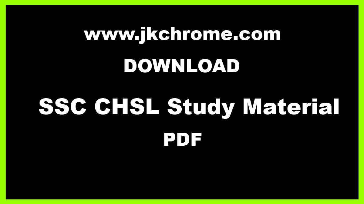 SSC CHSL Study Material PDF | Download Books