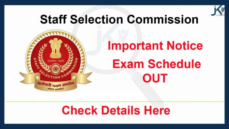 SSC Exam Schedule Notice