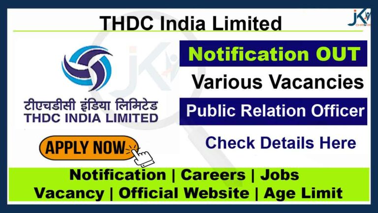THDC Recruitment 2023, Apply Online For Public Relation Officer Posts