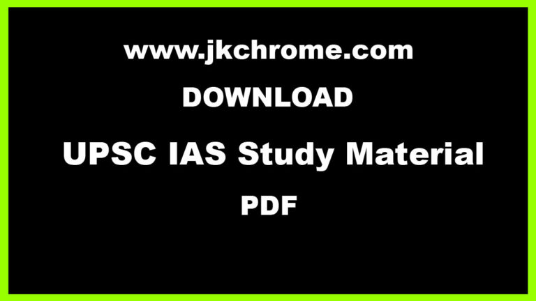 UPSC IAS Study Material PDF | Download Free Books and Notes for Exam Preprations