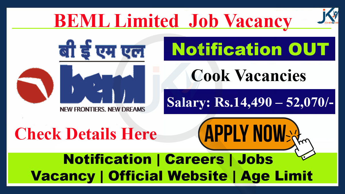 Cook cum Caretaker Vacancy Recruitment at BMEL Delhi