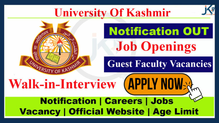 Kashmir University Guest Faculty Vacancy Recruitment