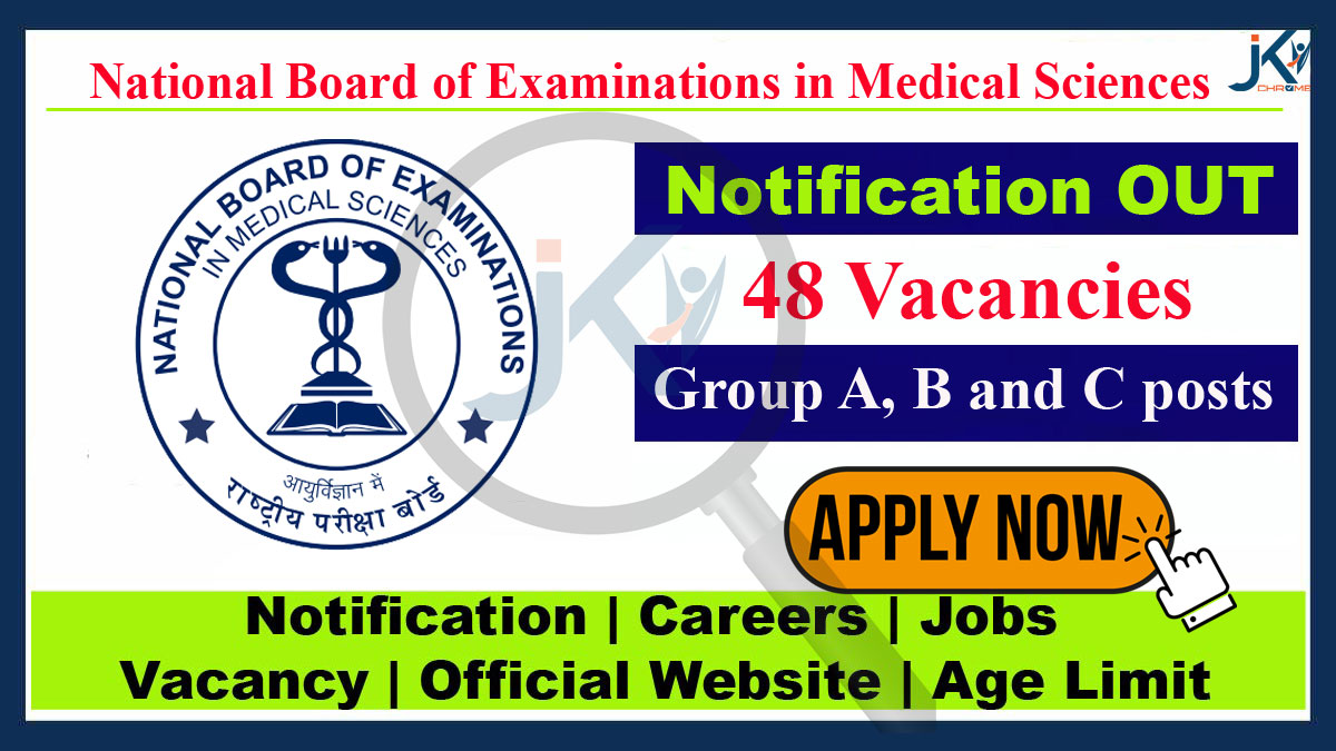 National Board of Examinations Recruitment 2023, Apply Online for 48 Posts