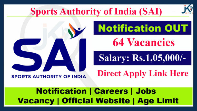 Sports Authority of India Vacancy Recruitment 2023 for High Performance Analyst, 64 Posts