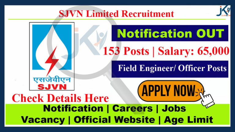 SJVN Field Engineer/ Officer Recruitment 2023, 153 Posts