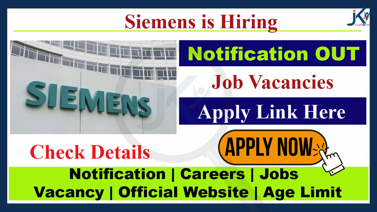 Siemens Job Vacancy, Apply Link Here