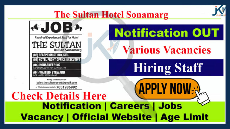 The Sultan Hotel Sonamarg Job Vacancies