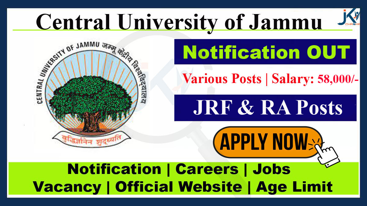 Central University Jammu JRF and RA Recruitment 2023