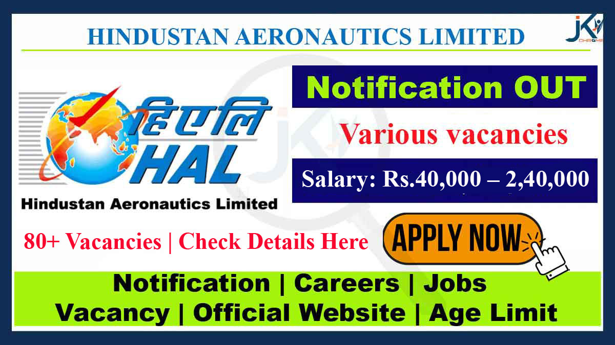 HAL Recruitment 2023, Apply for 84 Manager and other posts