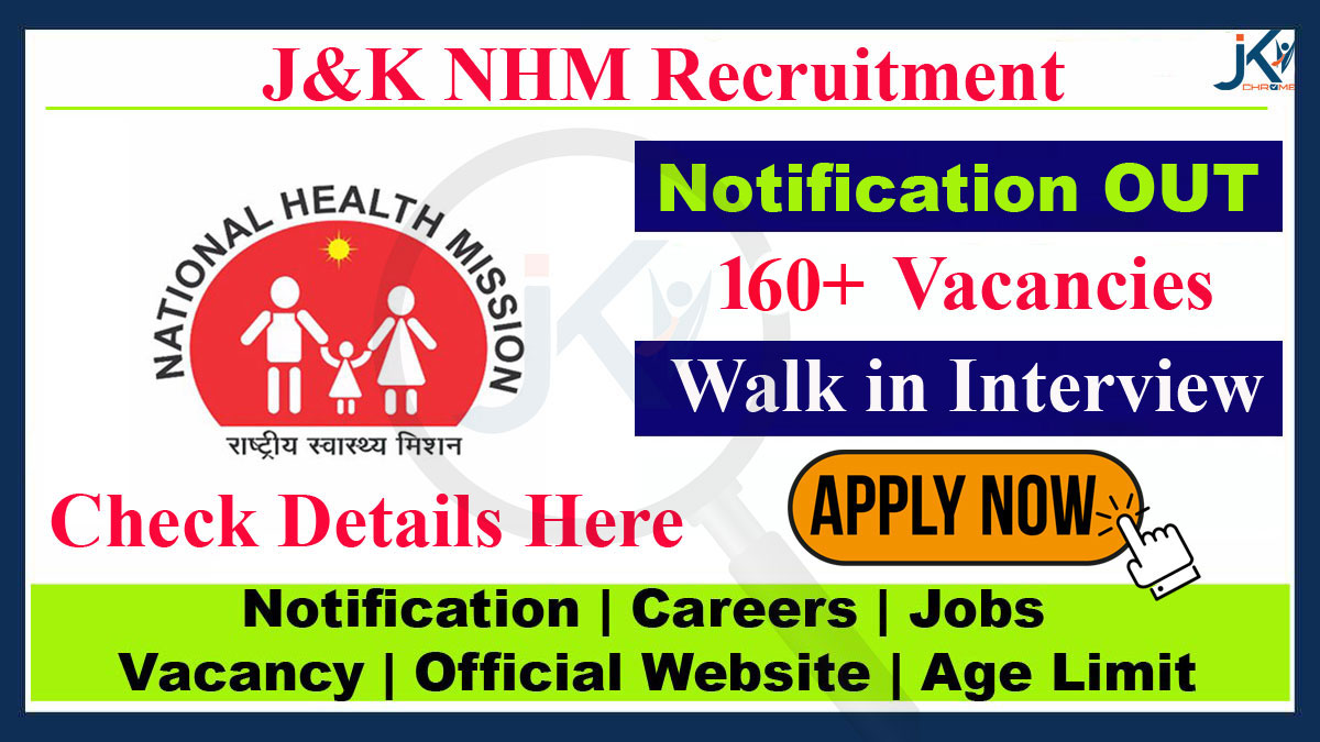 167 Posts, JK NHM Vacancy Recruitment 2023, Walk-in-interview