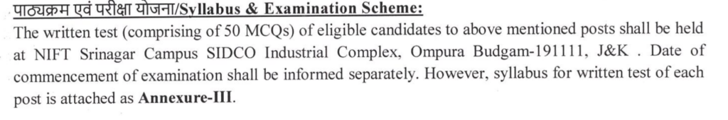 NIFT Srinagar Group B Posts Recruitment 2023, Various Vacancies