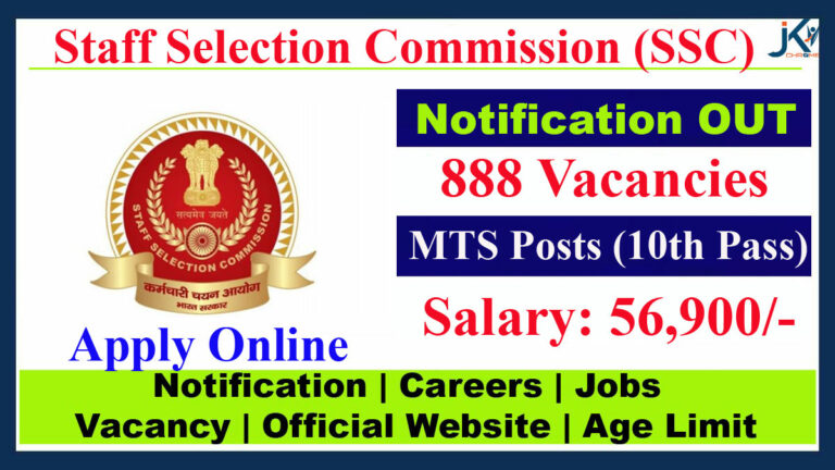 SSC Delhi Police MTS Recruitment 2023 Notification for 888 Posts