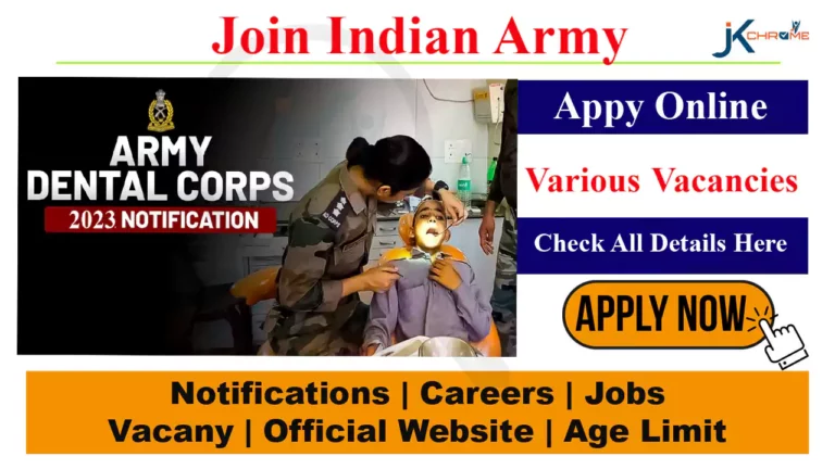 Indian Army Dental Corps SSC Officer Recruitment 2023 Notification