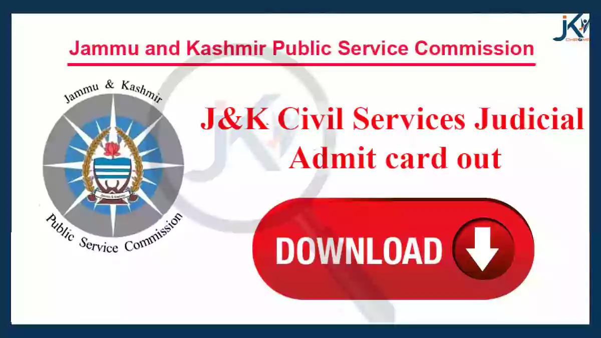JKPSC Civil Services Judicial 2023 Admit Card, Download Link