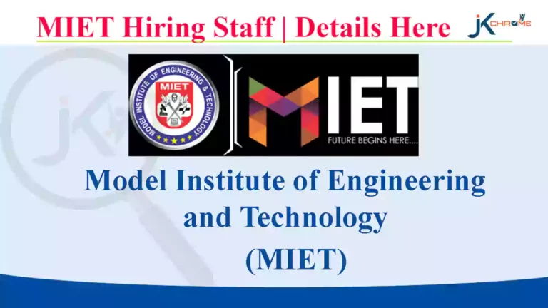 MIET Jammu Teaching Staff Recruitment 2023, Check Eligibility