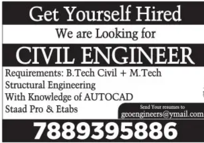 Geo Engineers Srinagar Jobs 2023, Hiring Civil Engineer