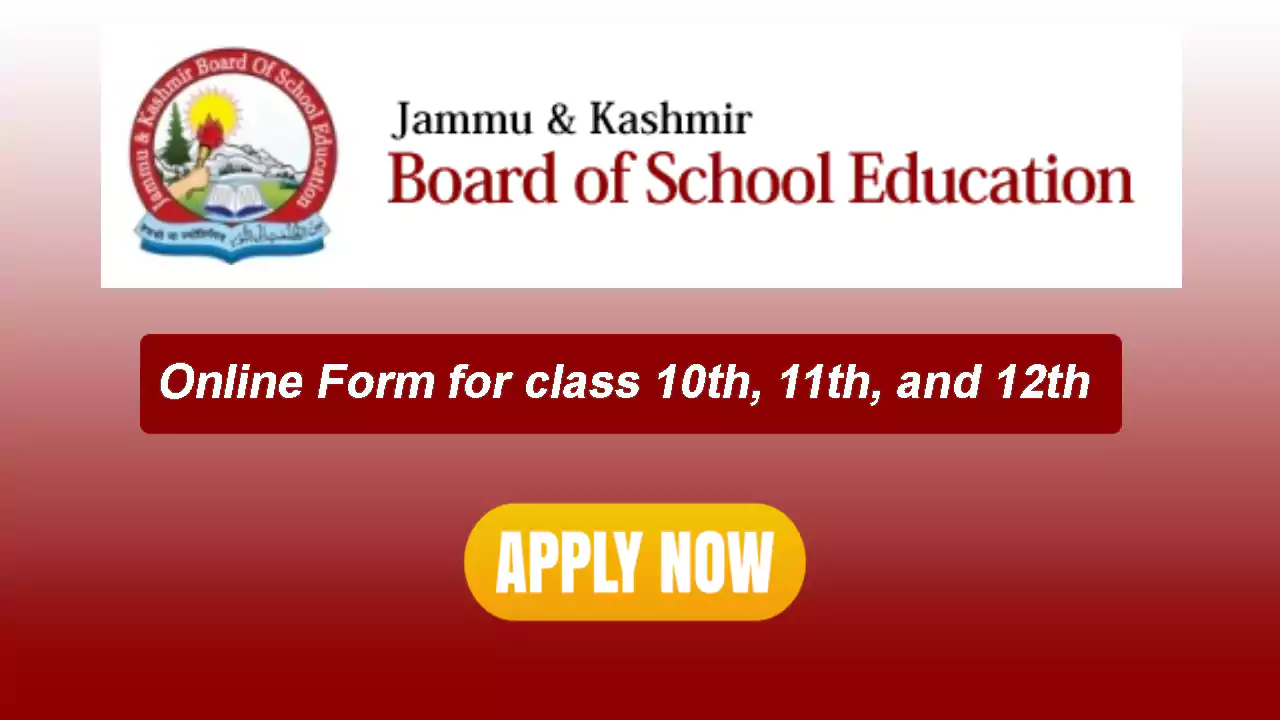 JKBOSE Extension Notice for Submission Of Online Form for 10th, 11th and 12th