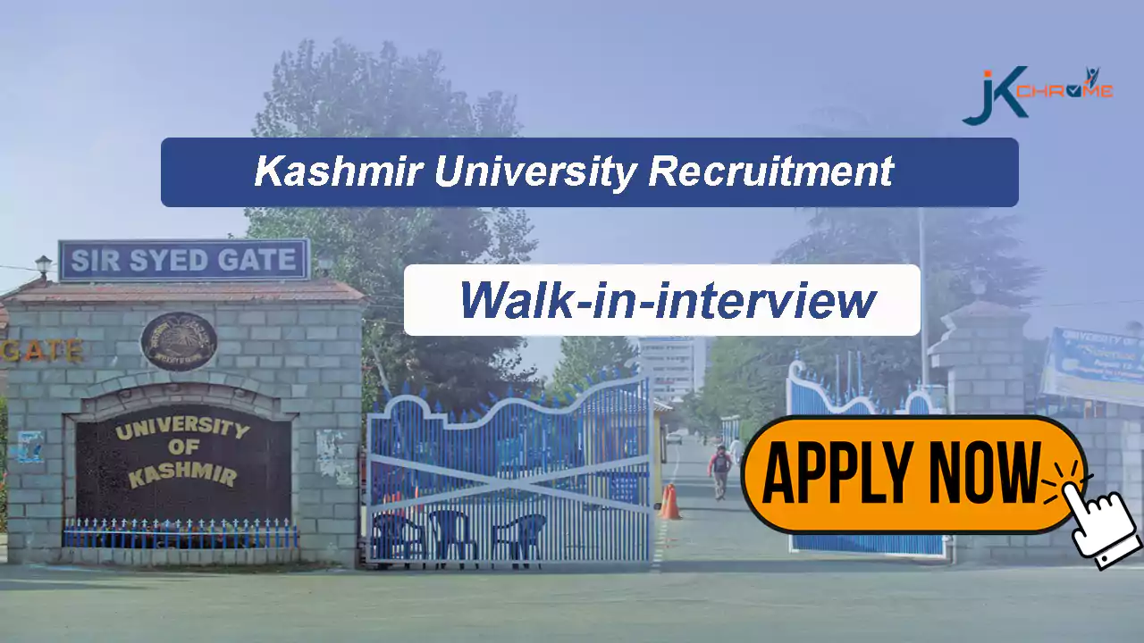 Kashmir University Field Investigator Recruitment