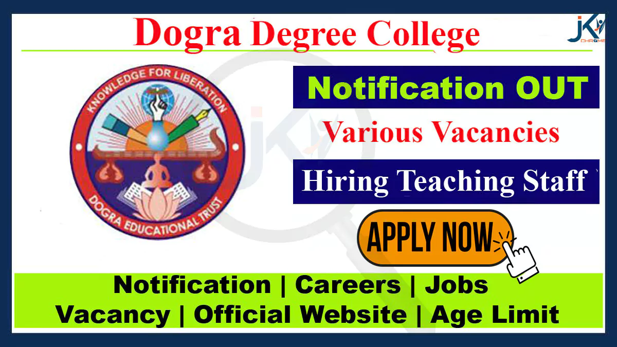 Teaching Staff — Dogra College of Education Job Vacancy 2024