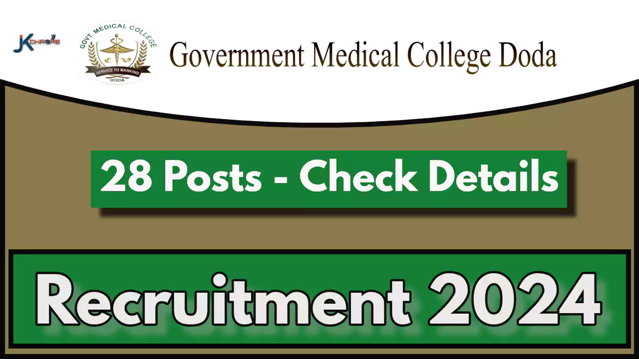 GMC Doda Faculty Recruitment 2024