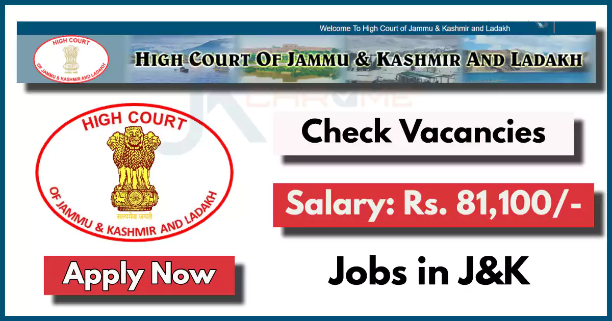 J&K High Court Jobs Recruitment 2024 Notification Out; Check Posts, Eligibility and How to Apply