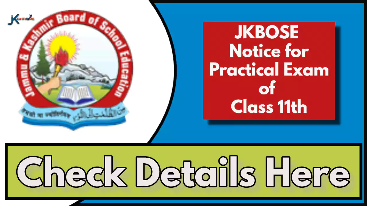 JKBOSE Notice for Practical Exam of Class 11th