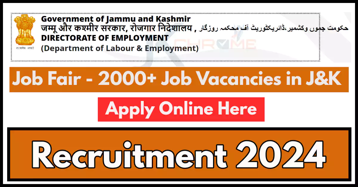 2000+ Job Vacancies; Job Fair in Jammu 2024