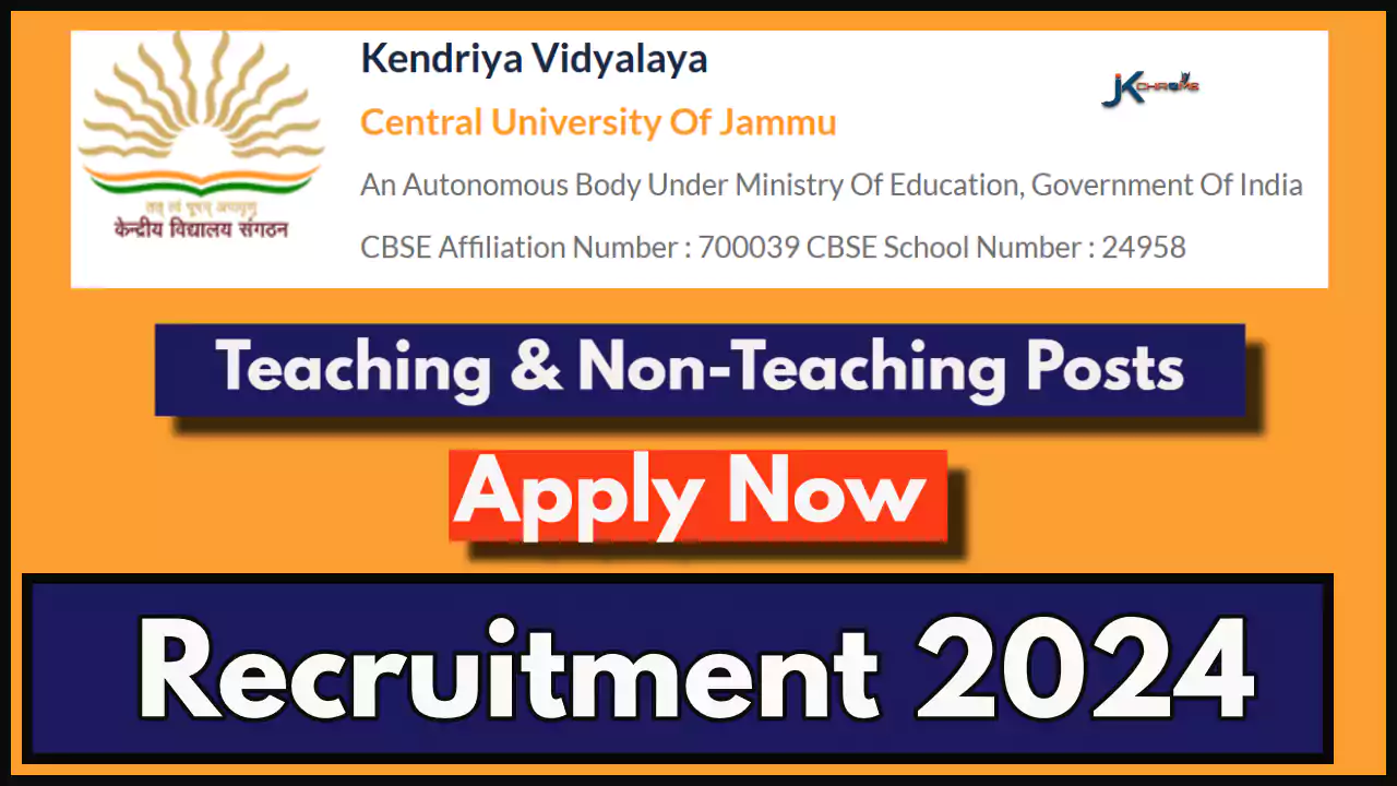 Kendriya Vidyalaya Central University Jammu Job Vacancies 2024