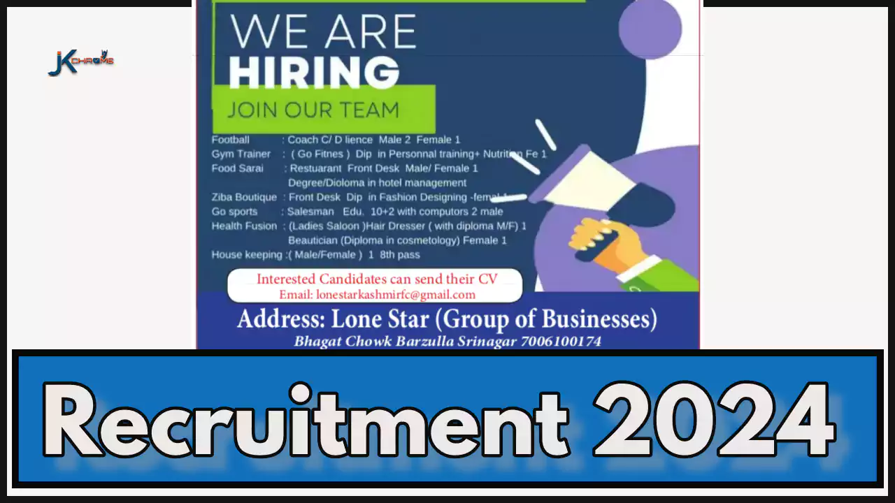 Jobs in Srinagar; Check Posts Here