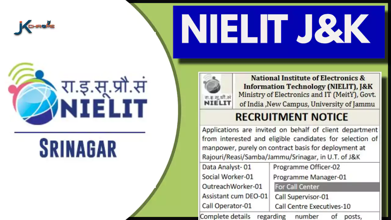 NIELIT Job Vacancies in Jammu and Kashmir