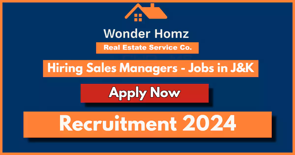 Sales Manager Job Vacancies at Wonder Homz Jammu