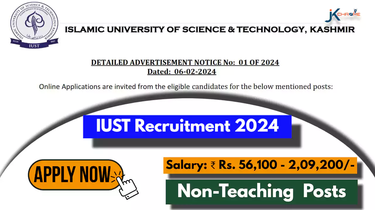 Non-Teaching Posts — IUST Jobs Recruitment 2024