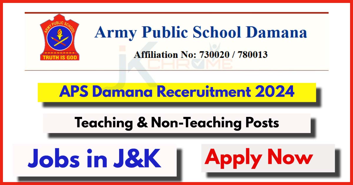 Army Public School Damana Teachers Recruitment 2024: Check Out Details