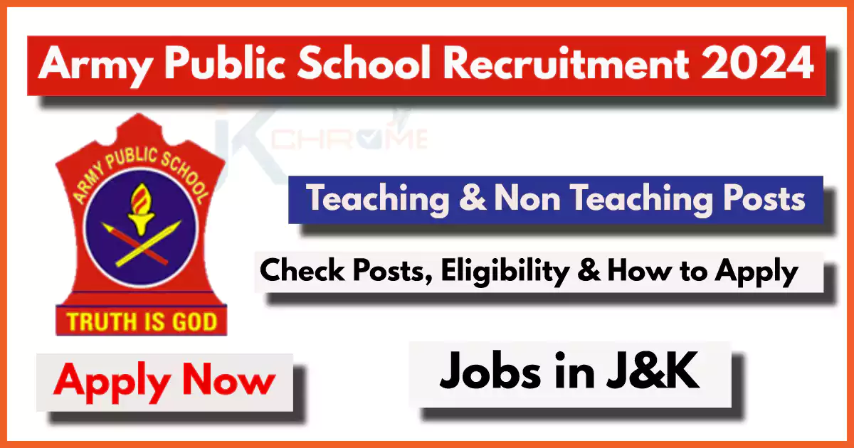 Army Public School Miran Sahib Recruitment 2024 Notification Out: How to Apply