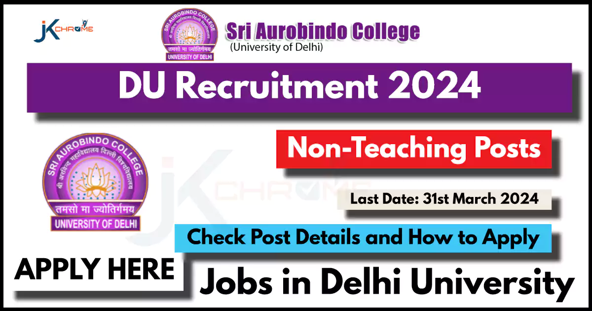DU Recruitment 2024 Notification Out; Apply Here for Non-Teaching Posts
