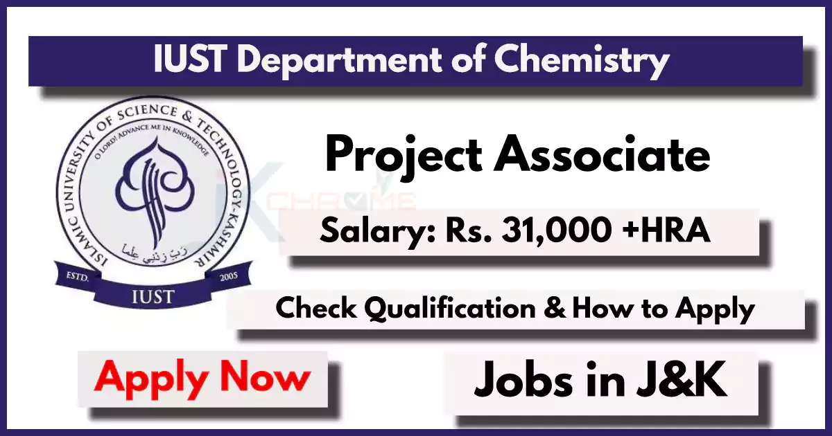IUST Department of Chemistry Recruitment 2024