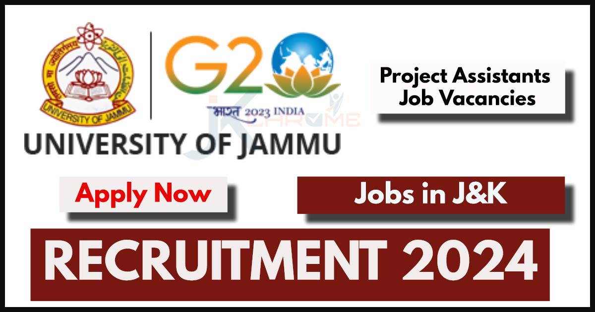 Jammu University Project Assistants Recruitment 2024: Check out Notifications