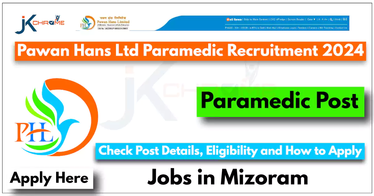 Pawan Hans Ltd Paramedic Recruitment 2024; Check Details and How to Apply