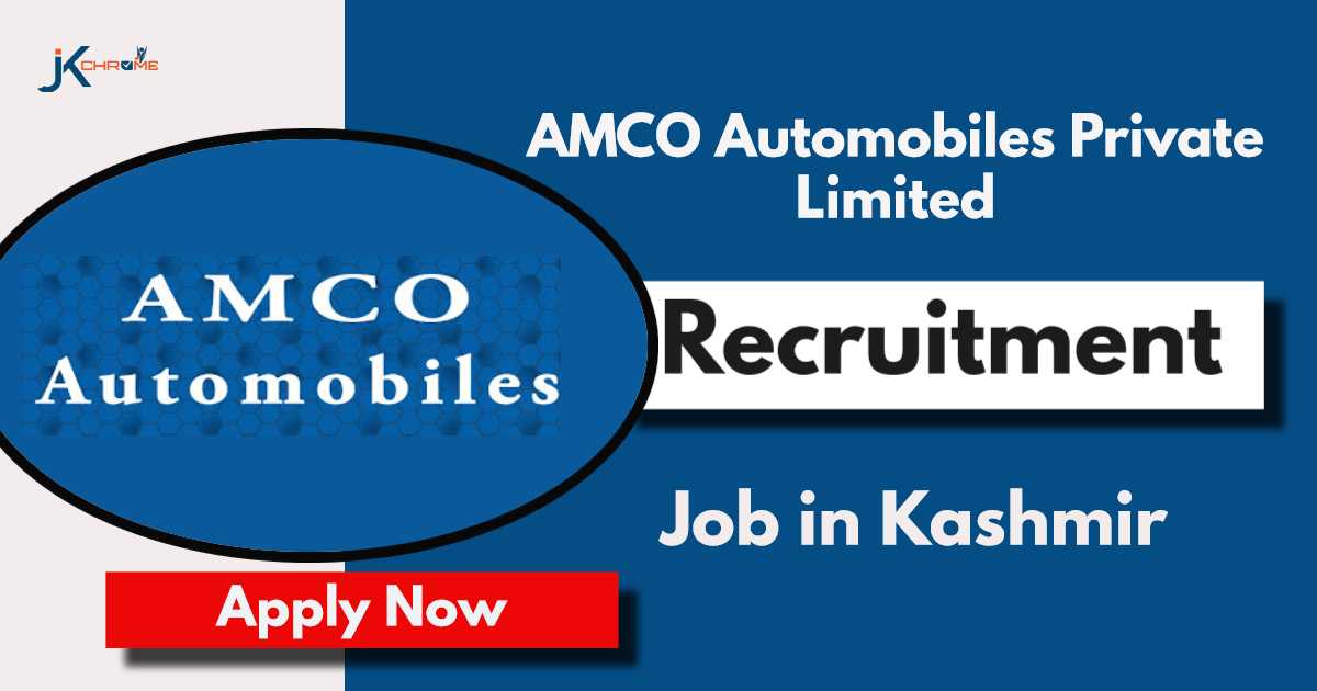 Sales Executive Posts in AMCO Automobiles Kashmir