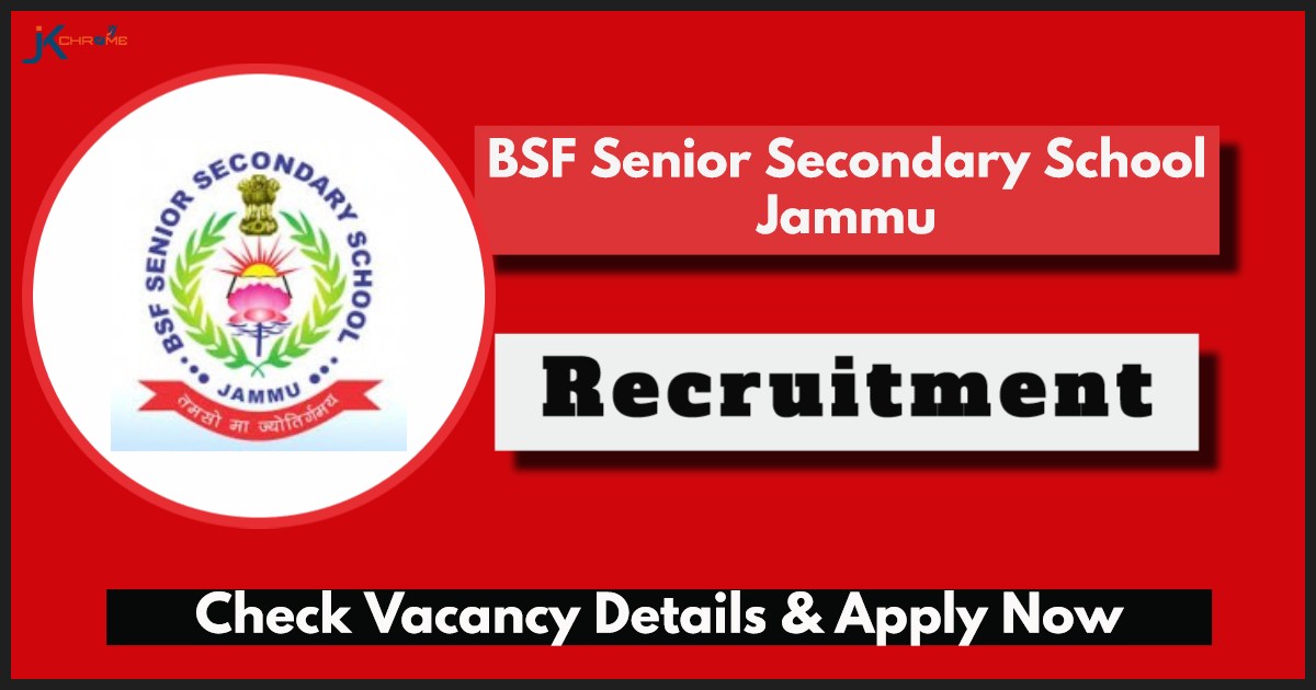 Teacher Posts, BSF Senior Secondary School Paloura Jammu Jobs 2024