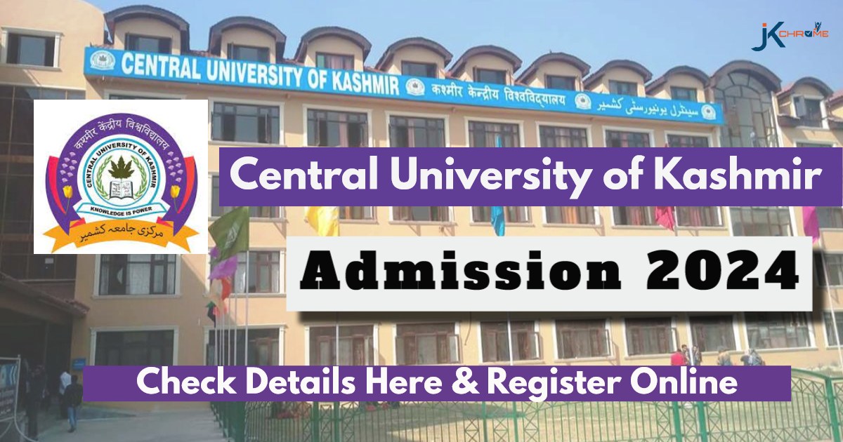 Central University Kashmir PG Admission 2024: Register Online for Counselling