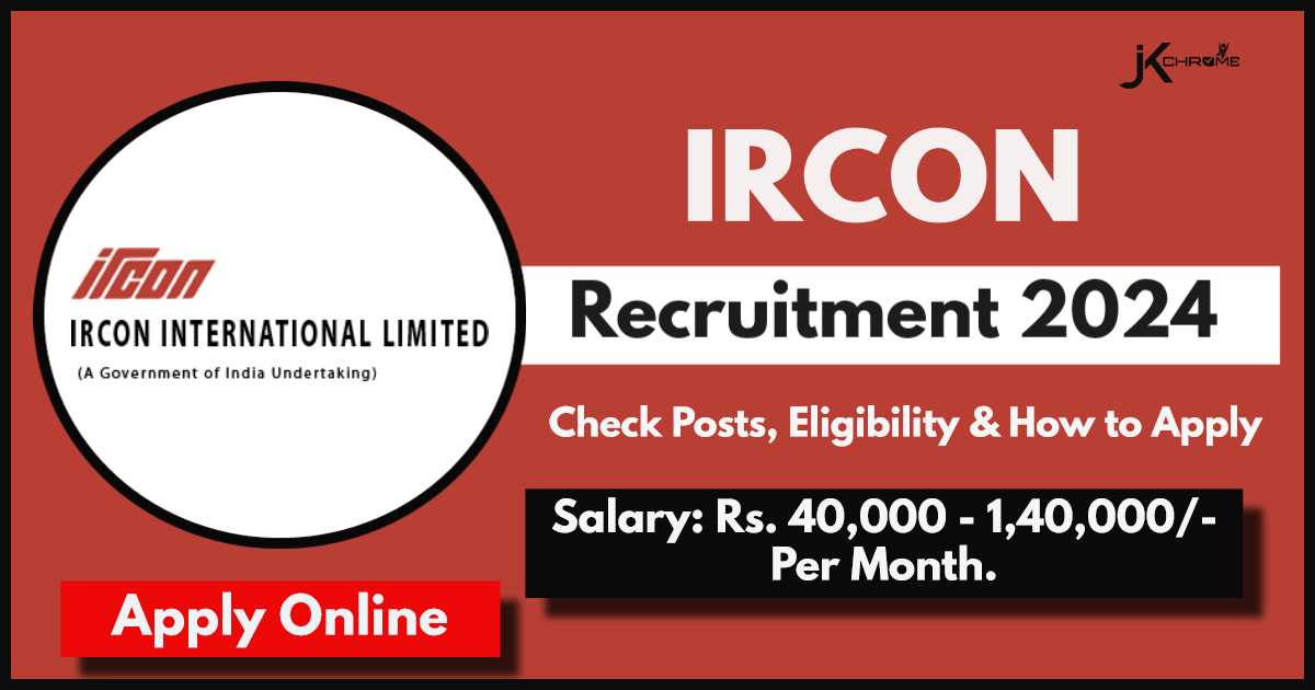 IRCON Assistant Manager (HRM) Recruitment 2024: Check Eligibility, Monthly Salary up to 1.4 Lakhs