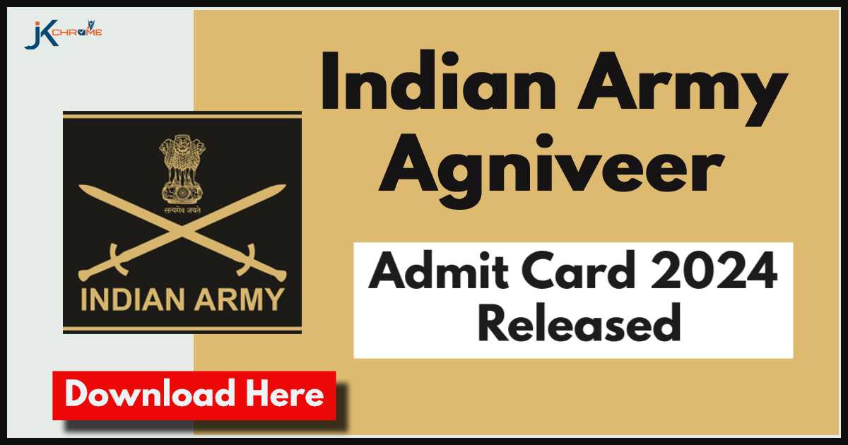 Indian Army Agniveer Admit Card 2024 Out at joinindianarmy.nic.in