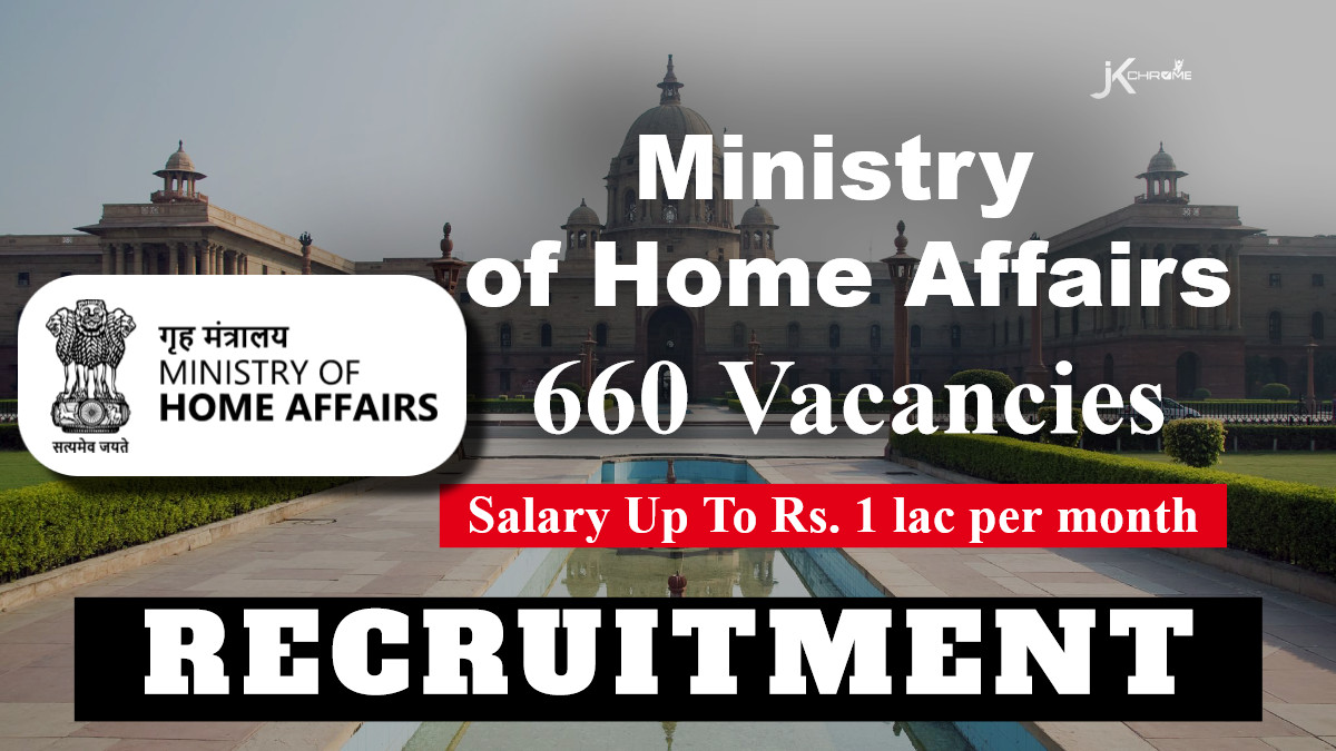 Ministry of Home Affairs Recruitment 2024 Notification Out: Check Post Details, Eligibility, Salary and How to Apply