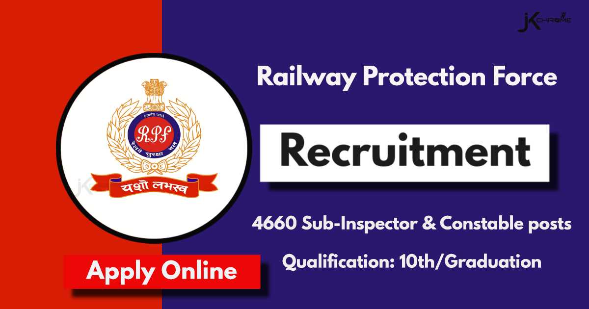 Railway Protection Force Job Notification 2024: Apply Online for 4660 SI, Constable posts